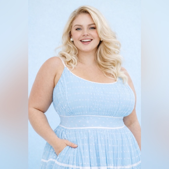 Torrid x Marilyn Monroe Iconic Blue & White Polkadot Pin Up Sundress, 1x, NWT! - Picture 13 of 16